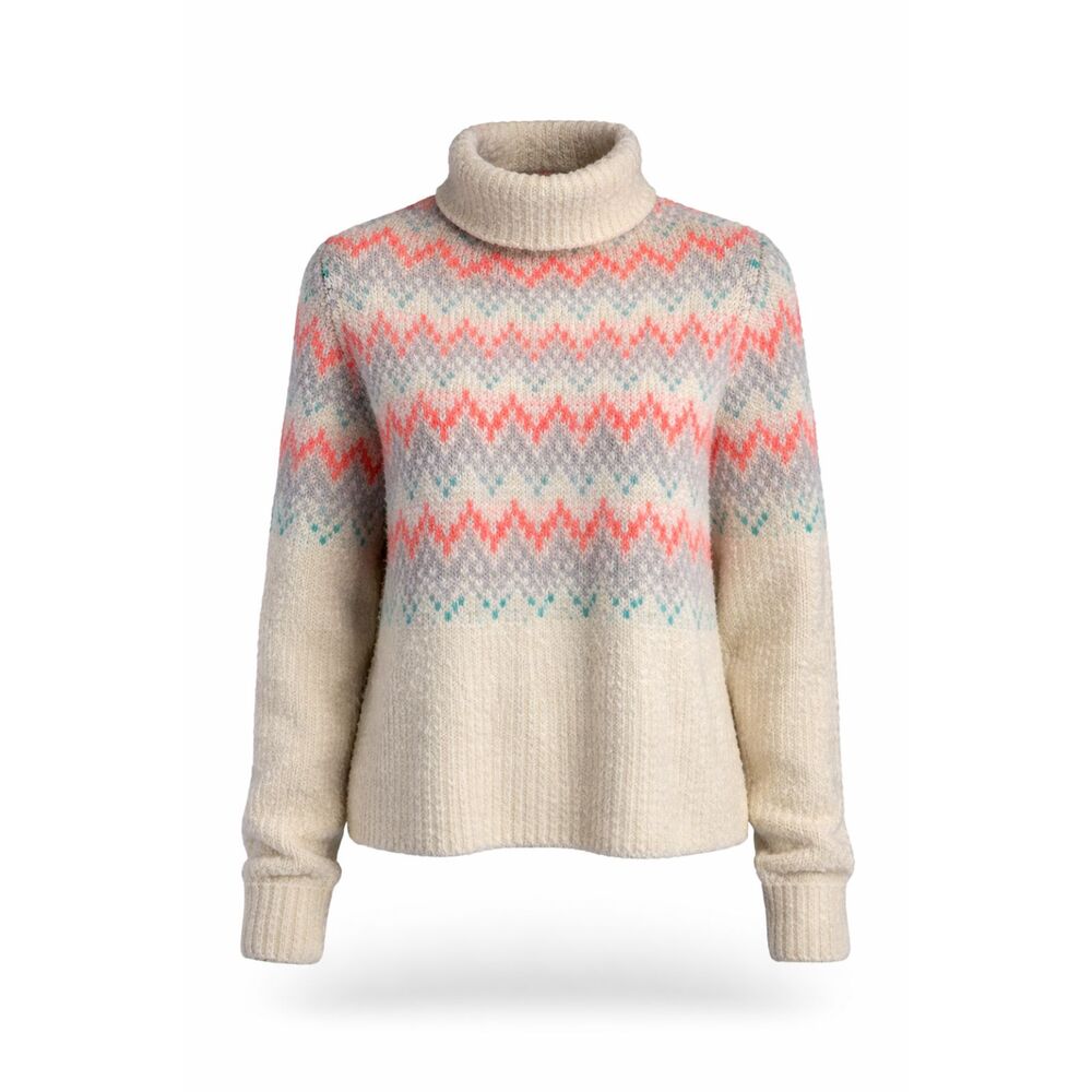 Anthropologie Pilcro Fair Isle Sweater Womens L Alpaca Merino Fuzzy Knit